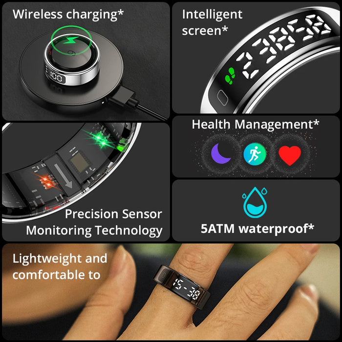 Waterproof Fitness Smart Ring for Men and Women